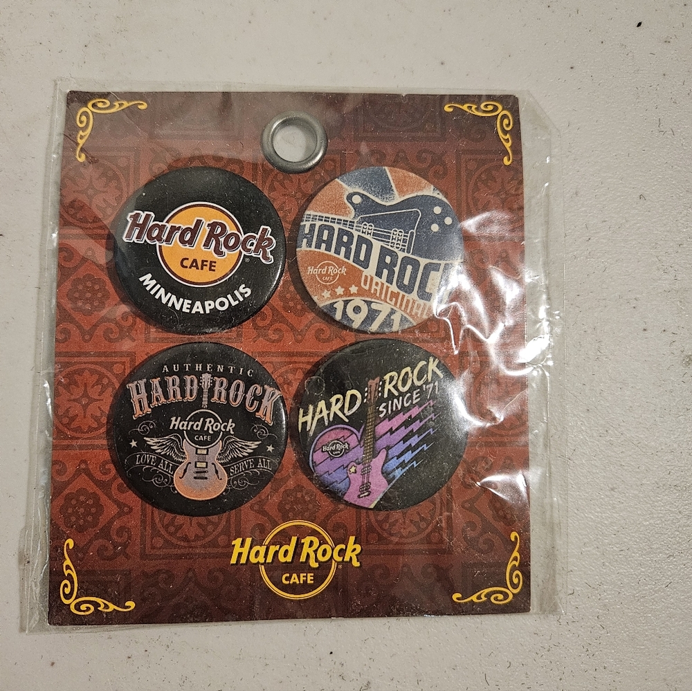 Hard Rock Cafe Vintage Button Collection